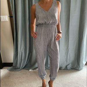 Dillard’s black and white stripped romper